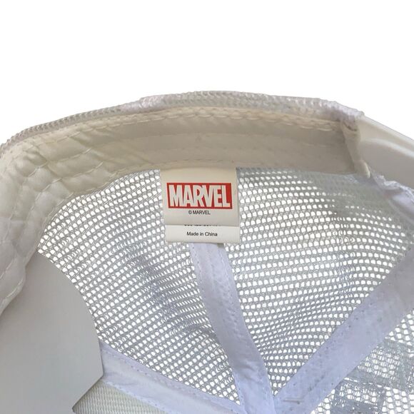 Marvel Trucker Hat Cap Baseball Beige Red Embroidered Berkshire Snap Back NWT - Picture 8 of 13